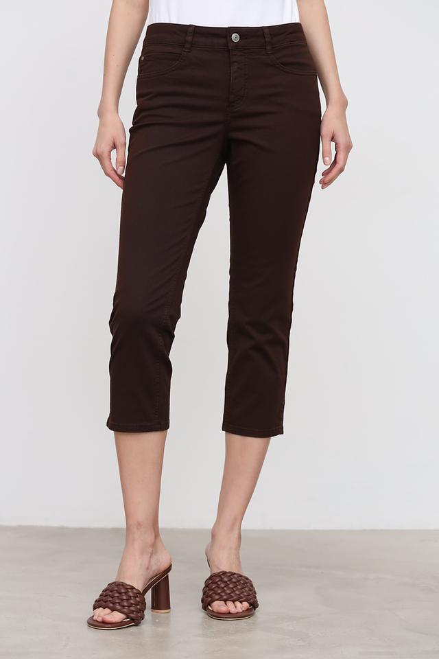 Джинсы капри Oui коричневые