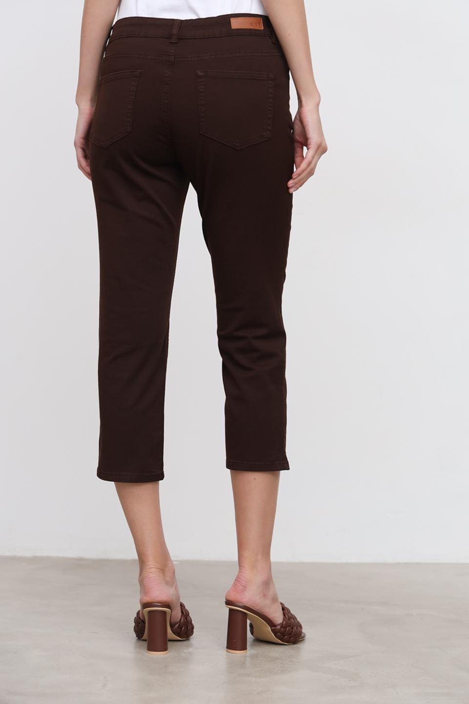 Джинсы капри Oui коричневые