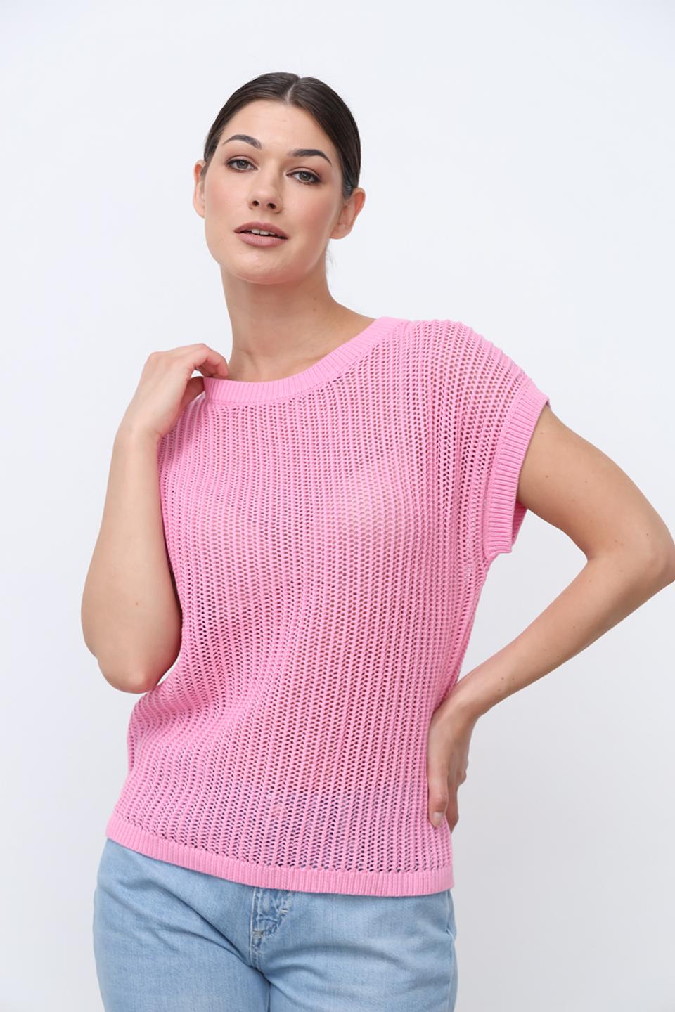 Жилет Bianca женский розовый ажурный