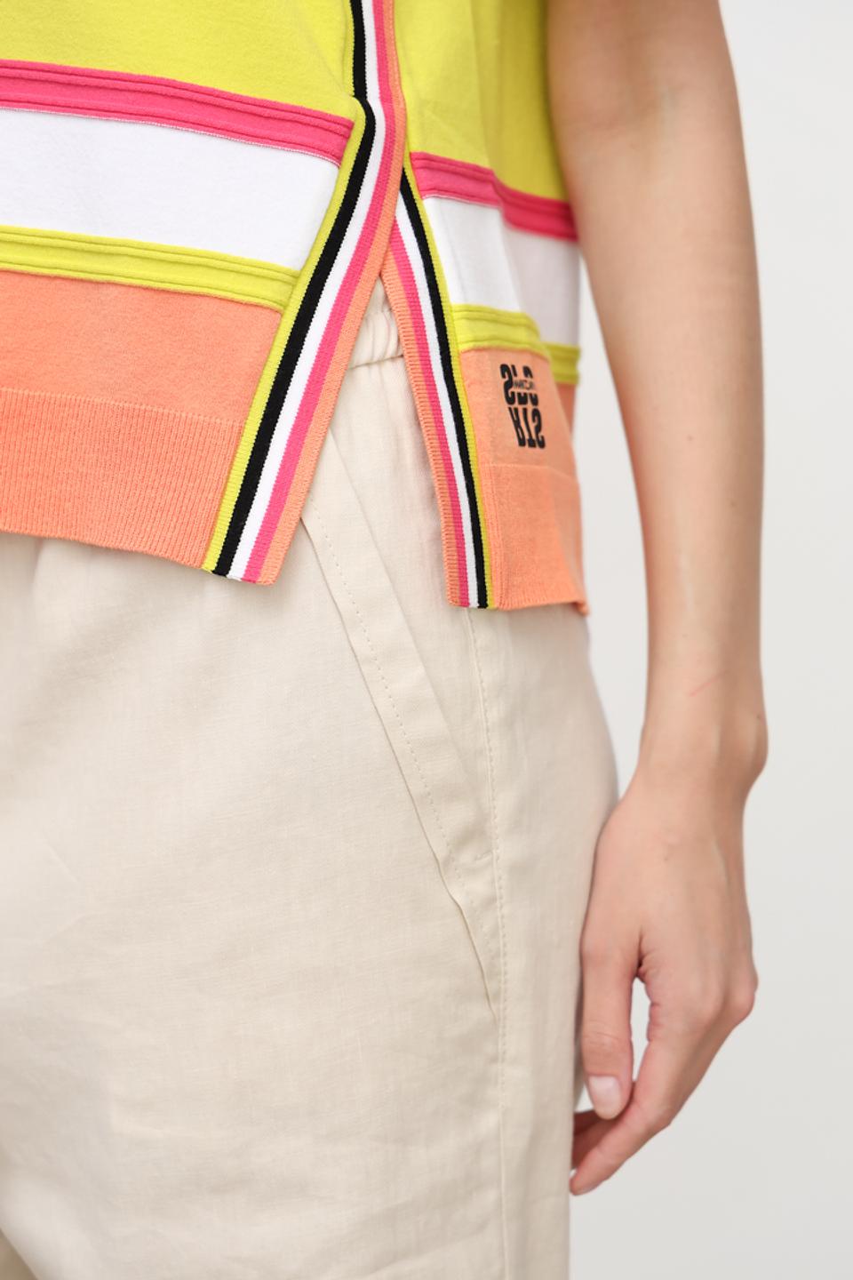 Пуловер Marc Cain лайм с полосками