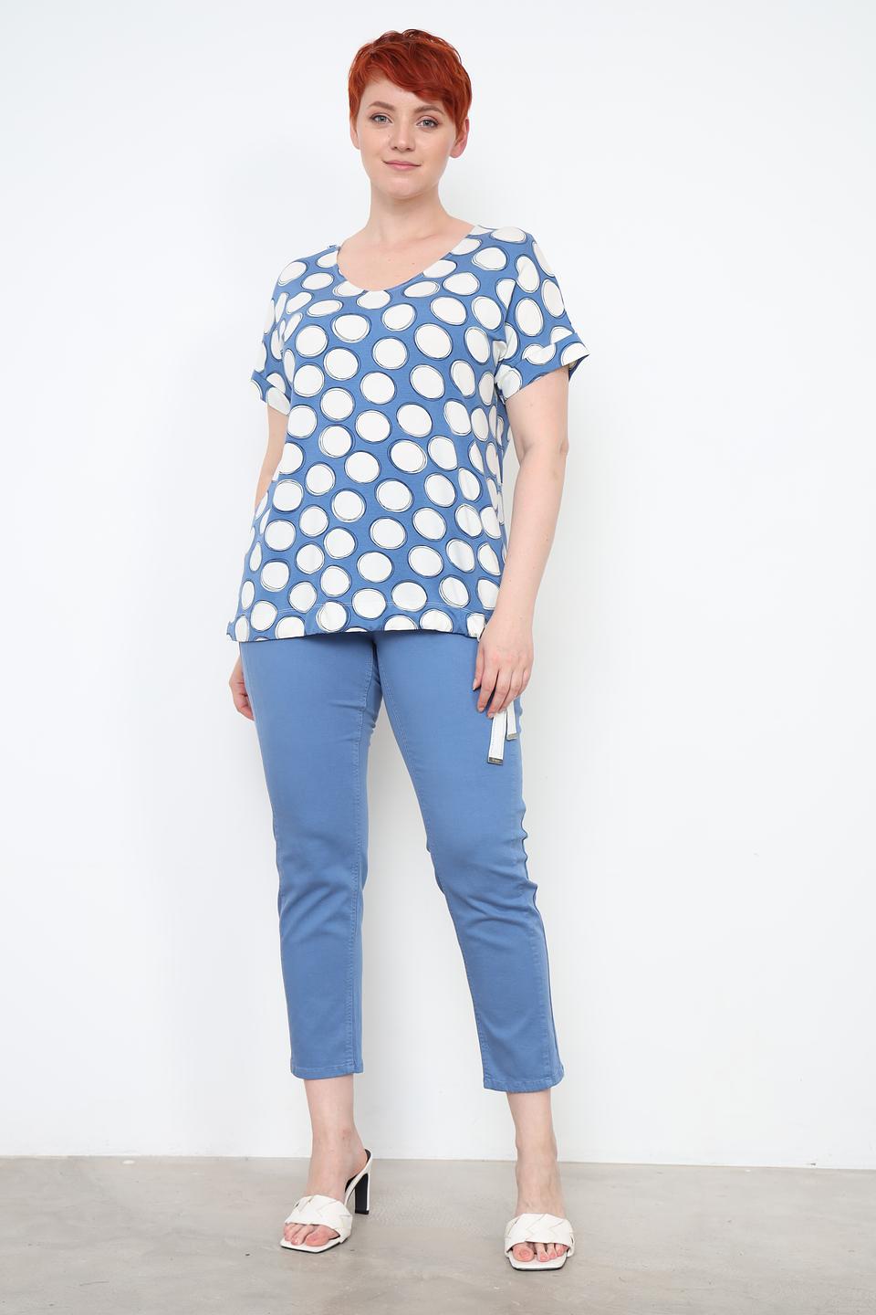 Футболка Frapp в горошек голубой