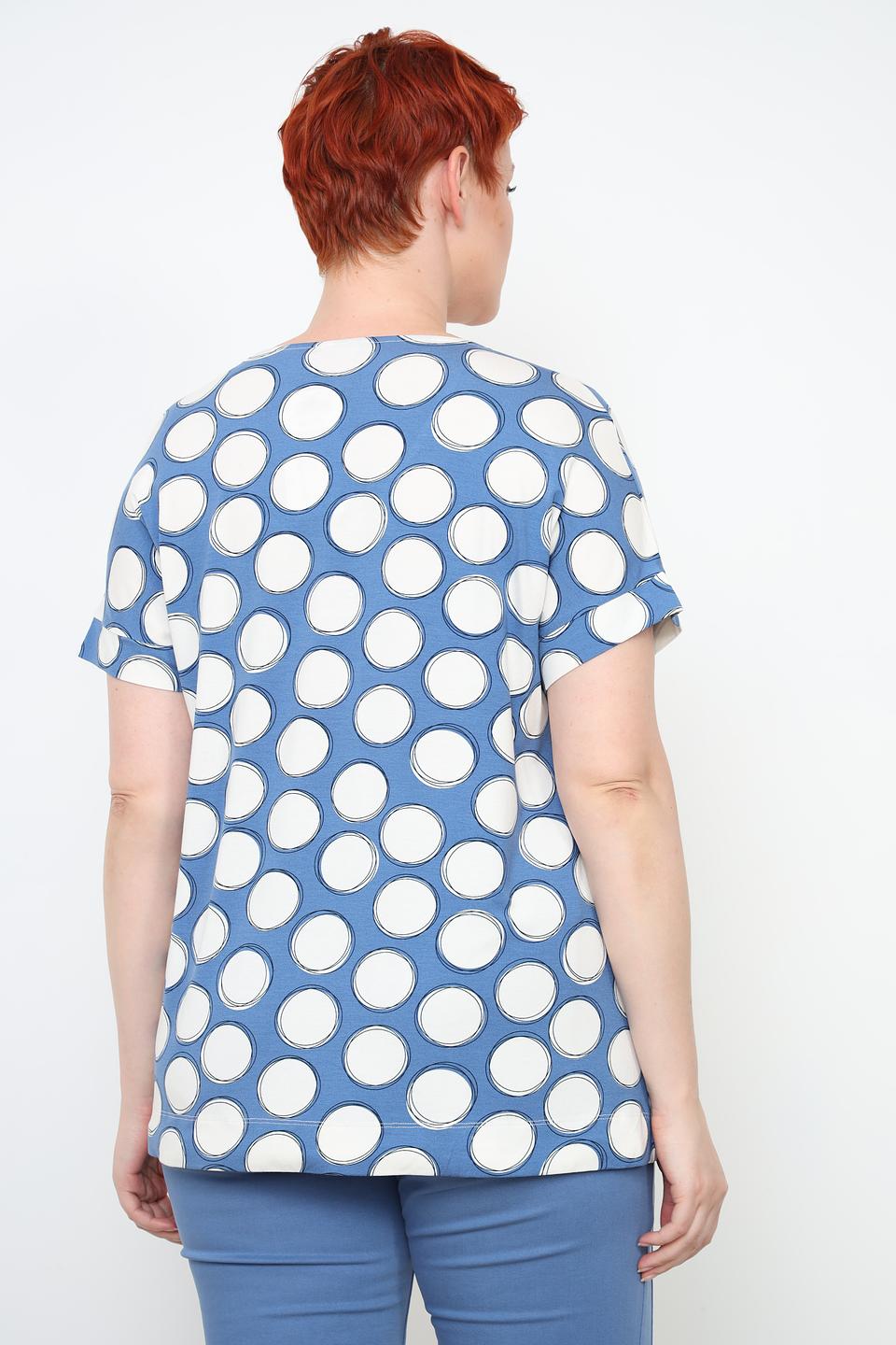 Футболка Frapp в горошек голубой
