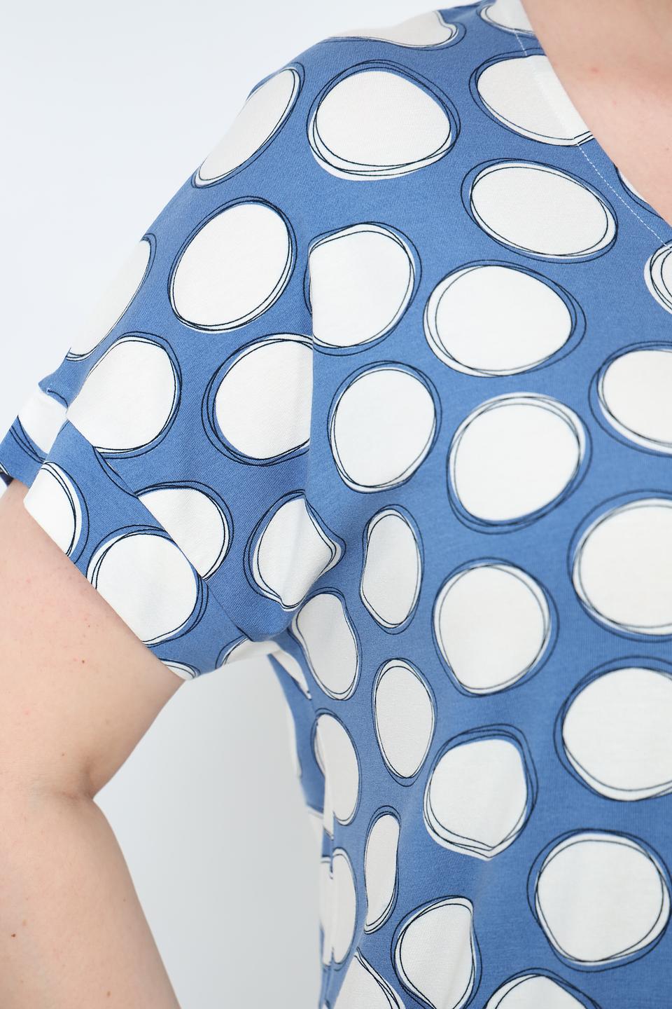 Футболка Frapp в горошек голубой