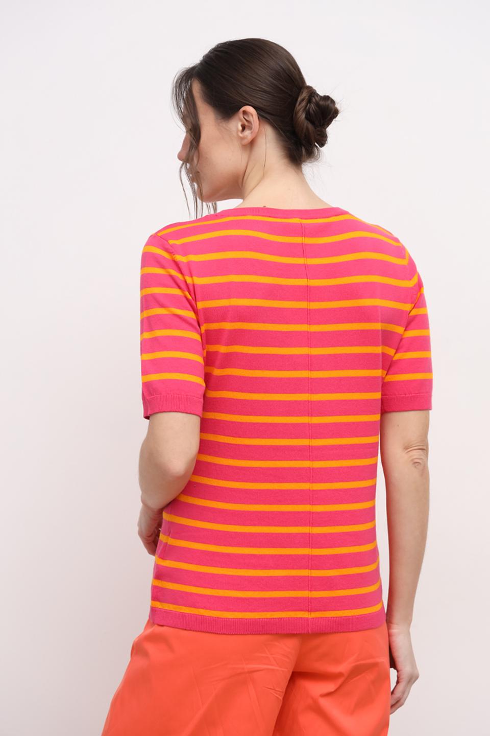 Пуловер Oui в полоску, розовый