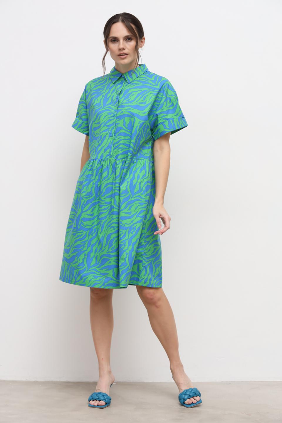 Платье Oui зелёный принт