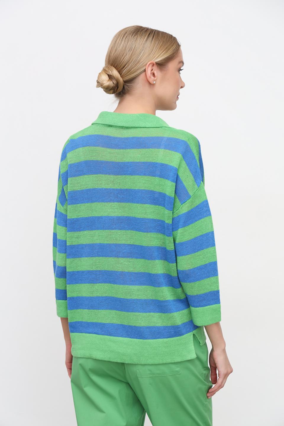 Пуловер Oui в полоску, зелёный