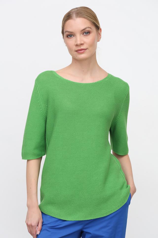Пуловер Oui зелёный с рукавом 3/4