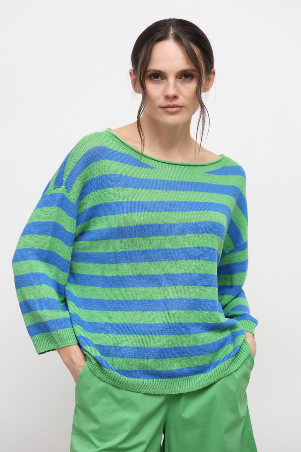 Пуловер Oui в полоску