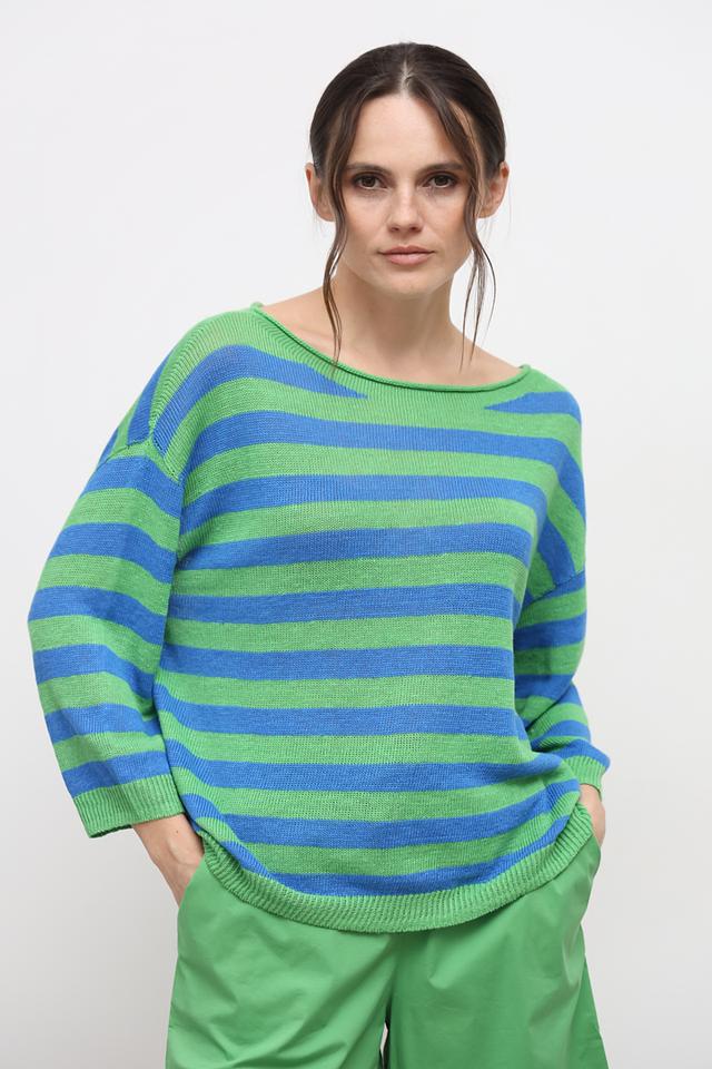 Пуловер Oui в полоску