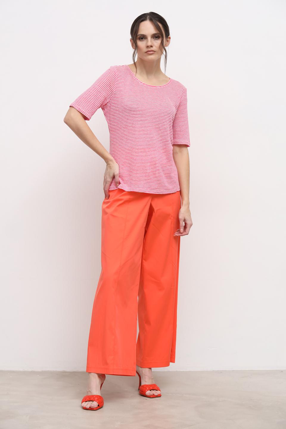 Футболка Oui в полоску розовая