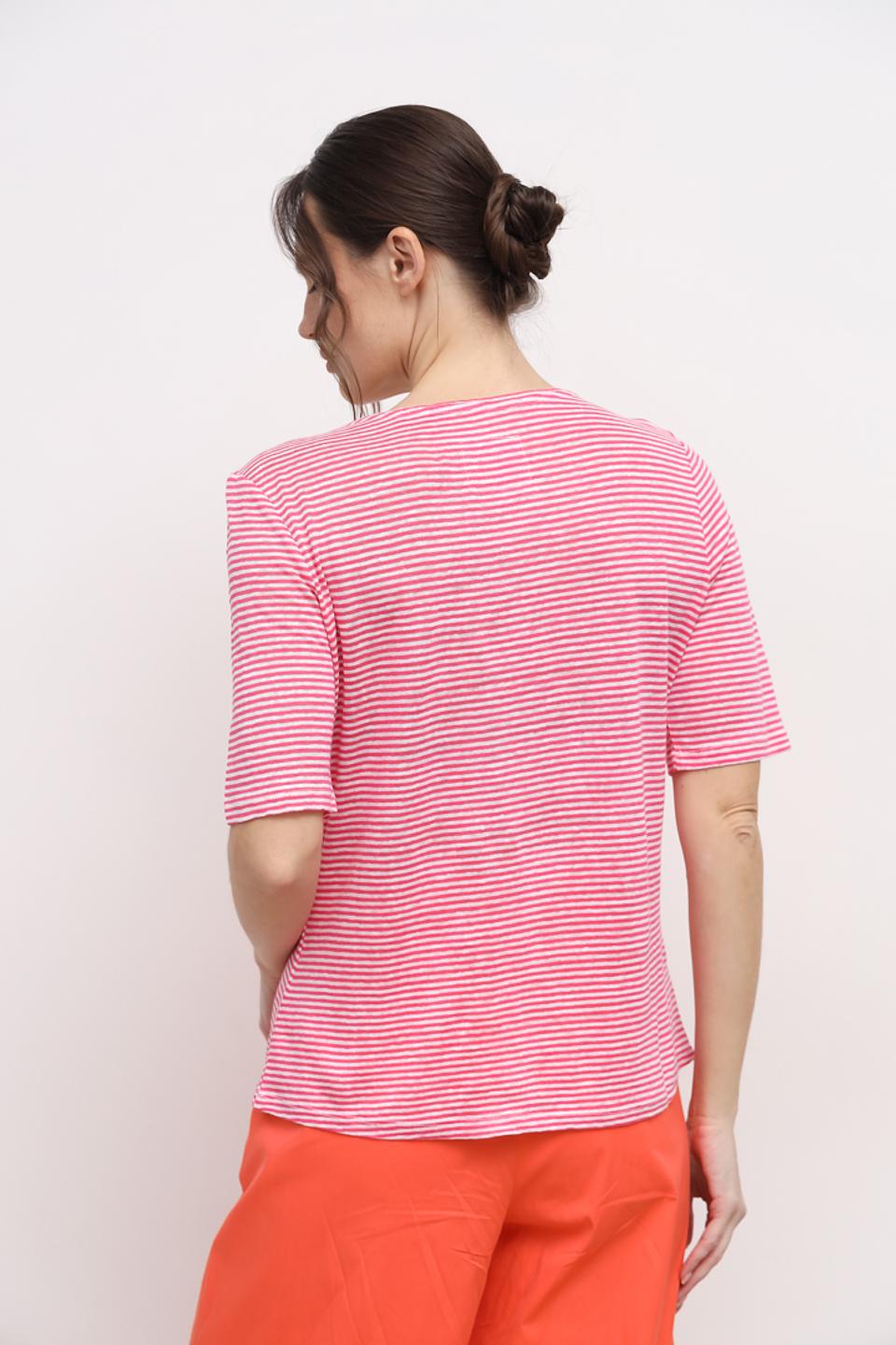 Футболка Oui в полоску розовая