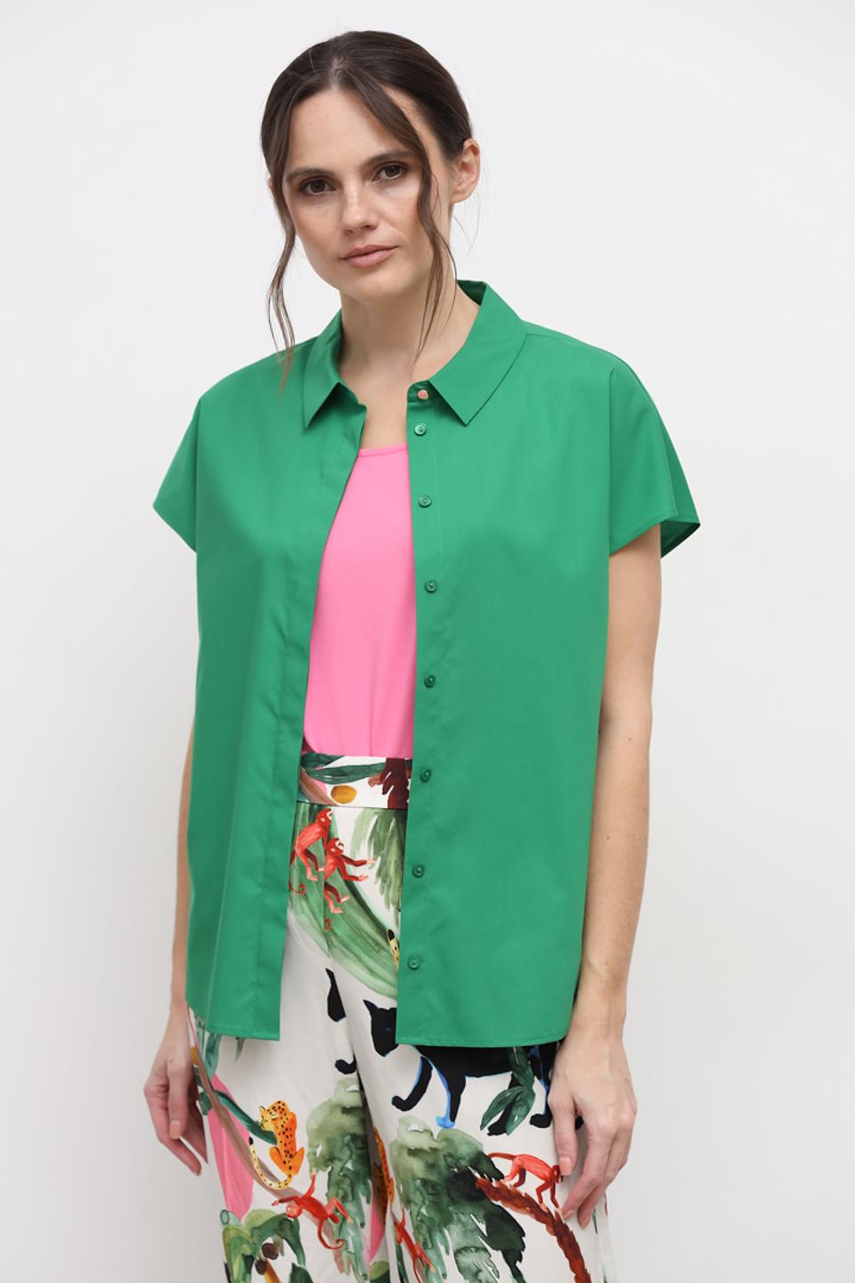 Рубашка Marc Cain короткий рукав зелёная
