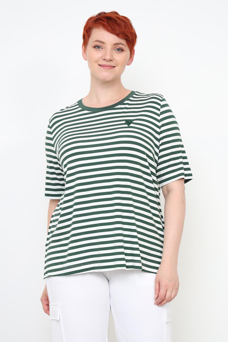 Футболка Frapp в полоску зелёная