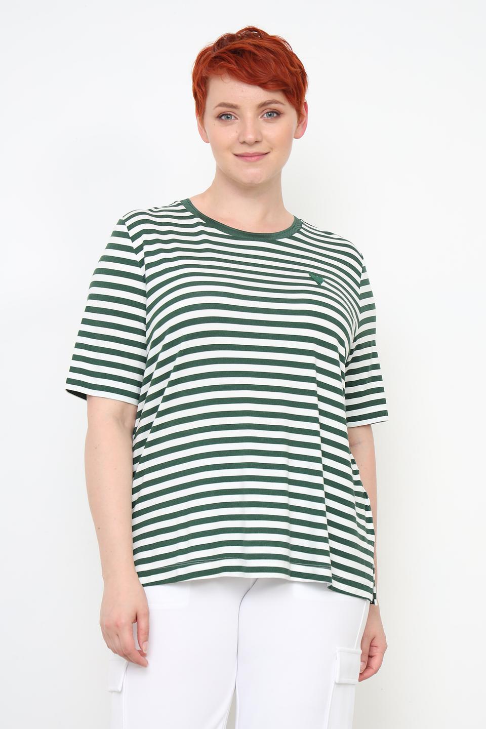 Футболка Frapp в полоску зелёная