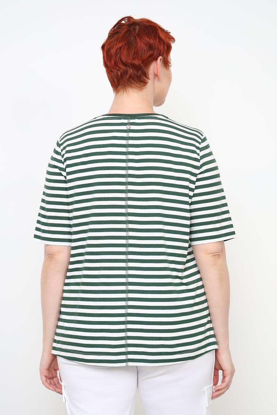 Футболка Frapp в полоску зелёная