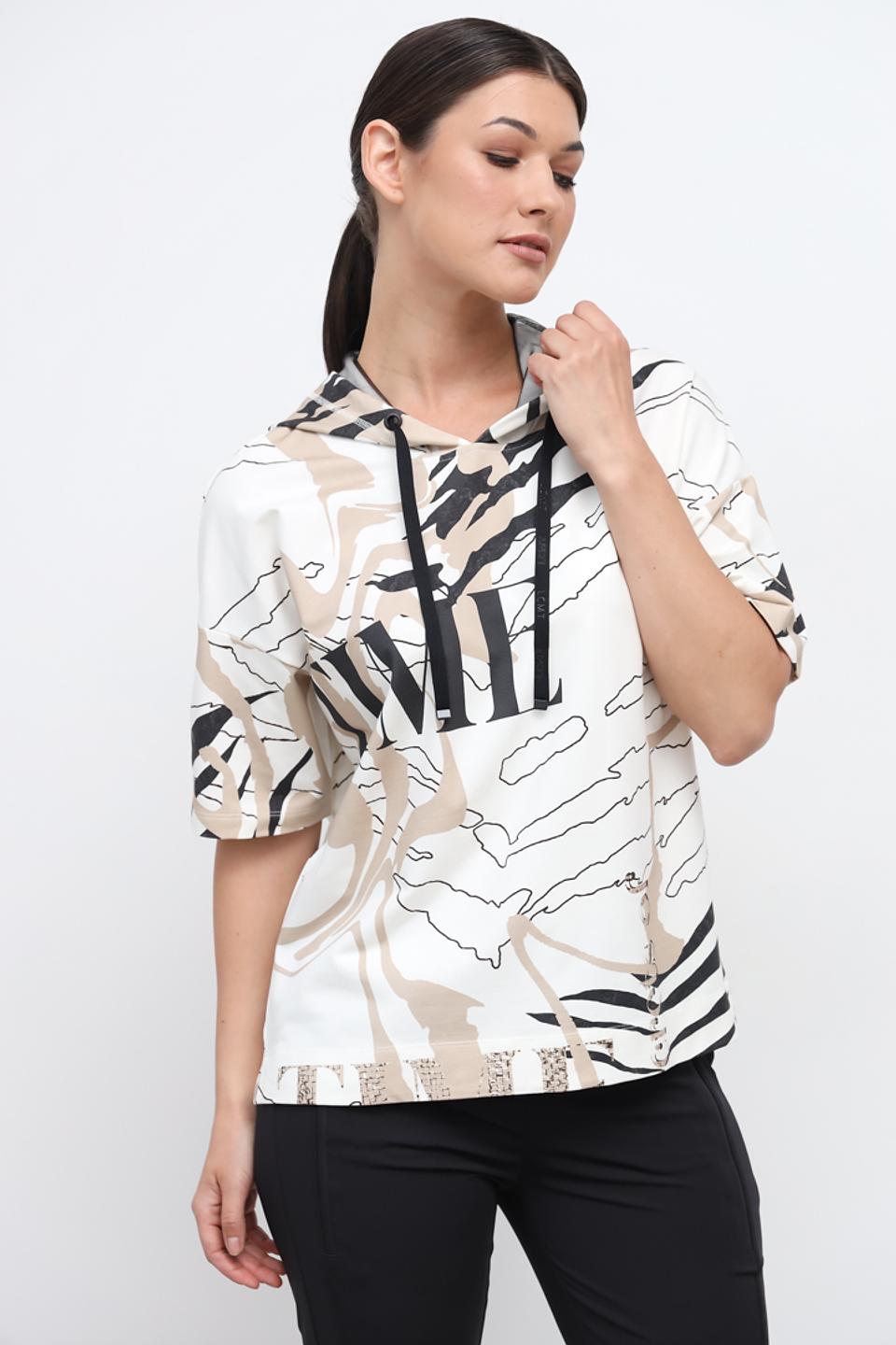 Футболка Lecomte с принтом бежевый