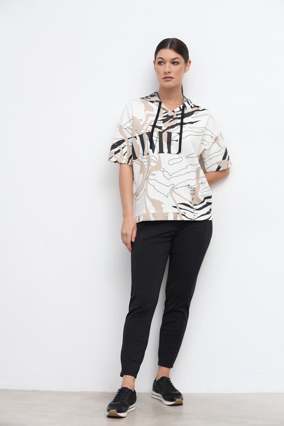 Футболка Lecomte с принтом бежевый