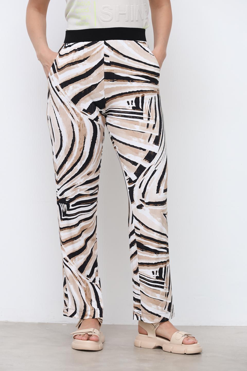 Брюки Lecomte принт зебра