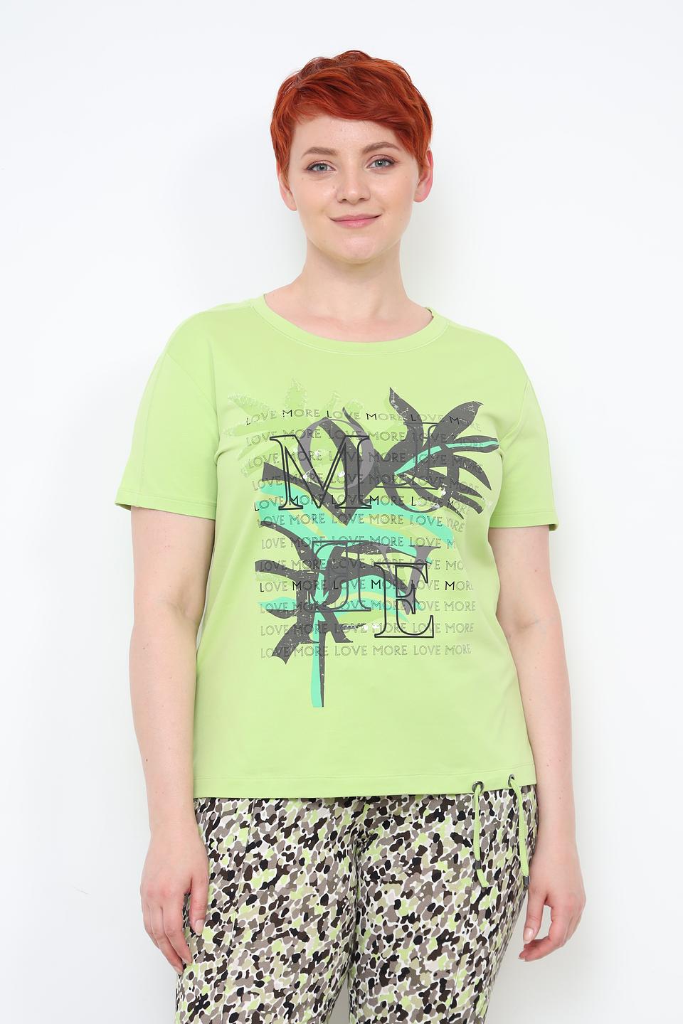 Футболка Rabe collection лайм с принтом