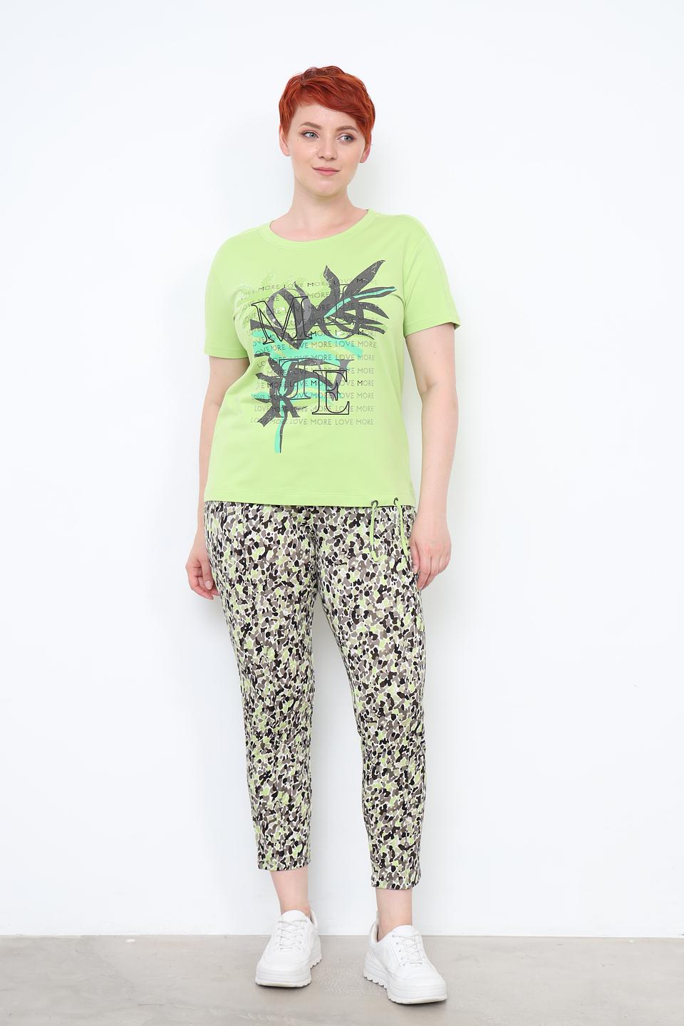 Футболка Rabe collection лайм с принтом