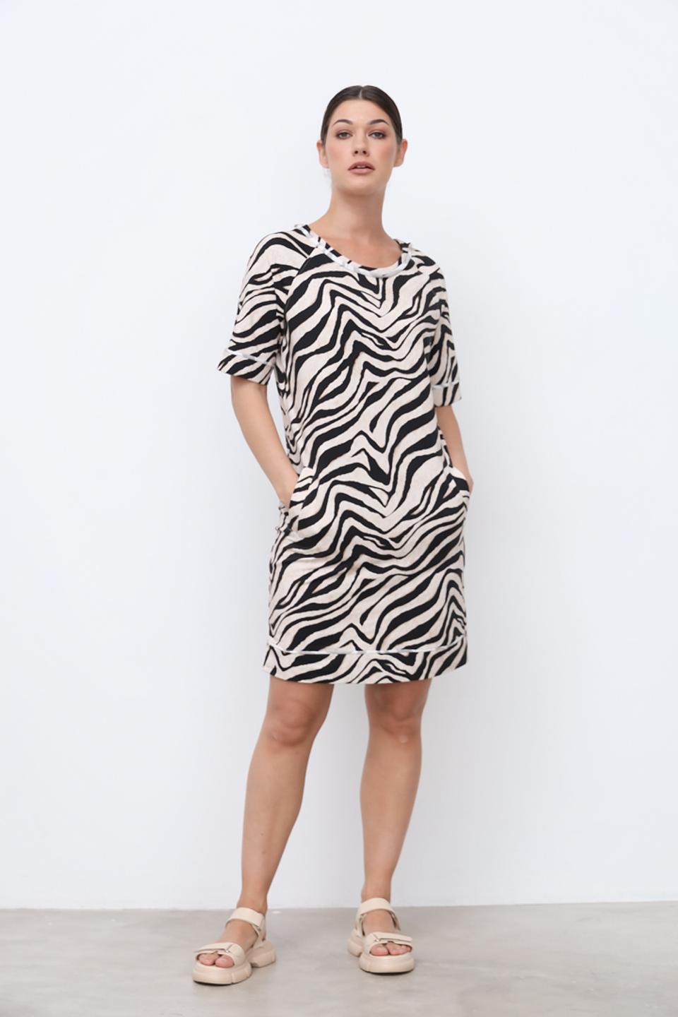 Платье Monari приталенное зебра