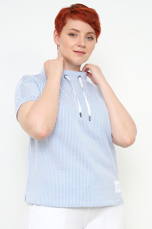 Блуза Lecomte в полоску с капюшоном