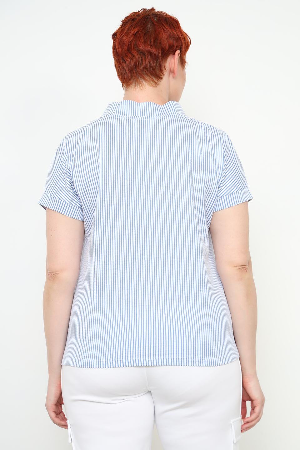 Блуза Lecomte в полоску с капюшоном