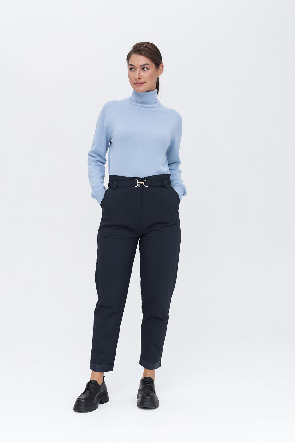 Пуловер Tom Tailor голубой с горлом