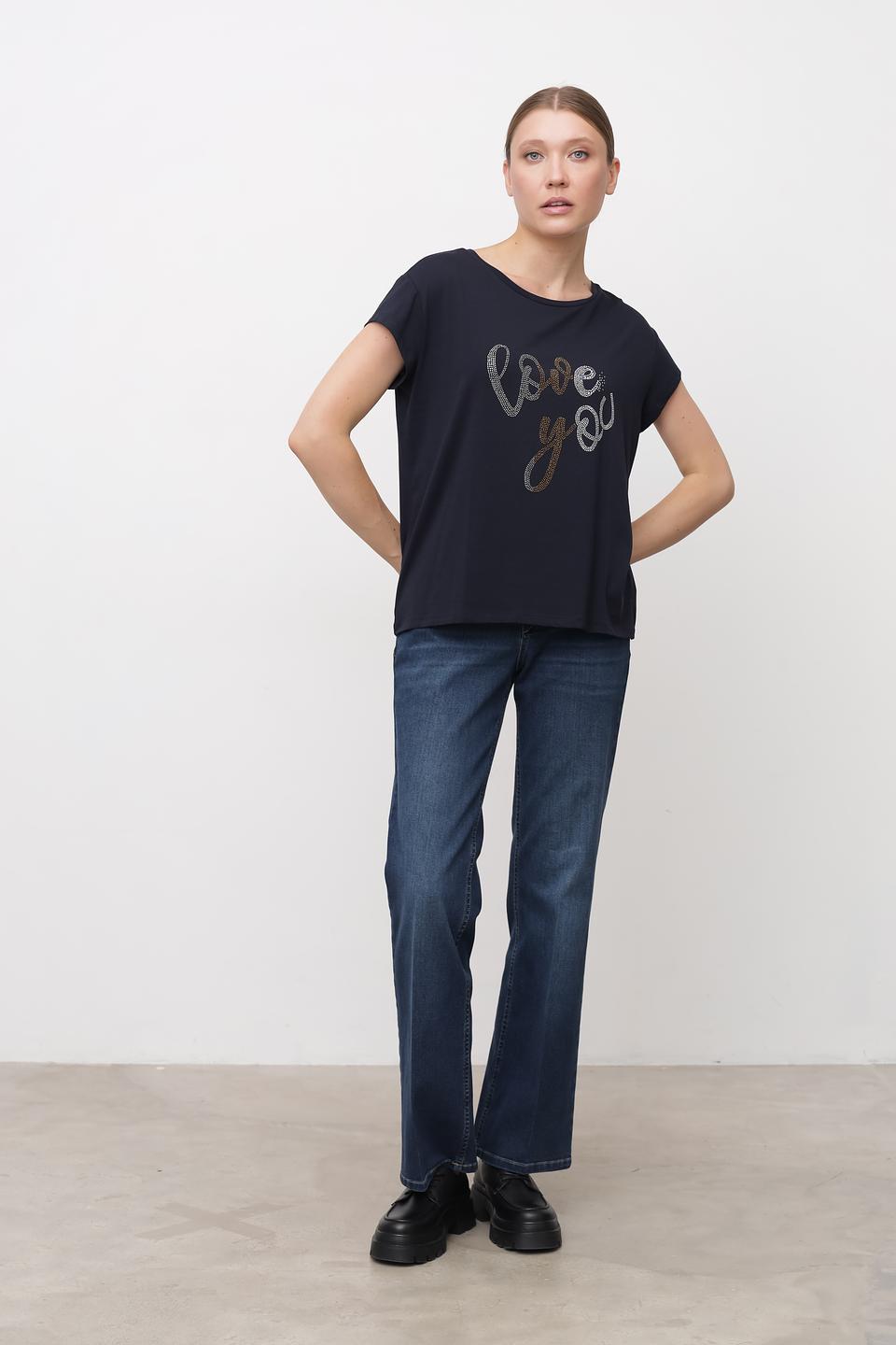 Футболка More and More с декором "Love You"