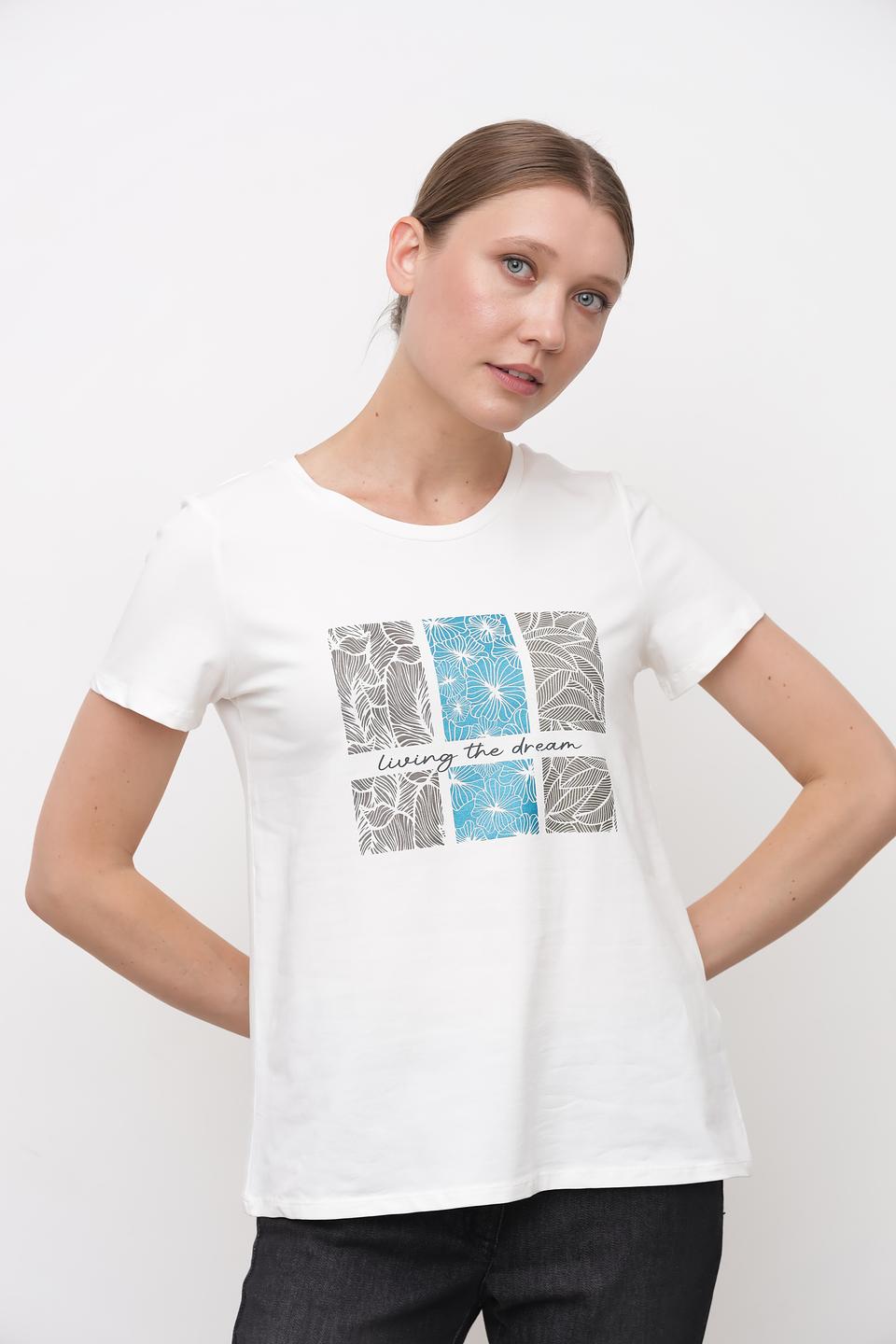 Футболка More and More с принтом белая