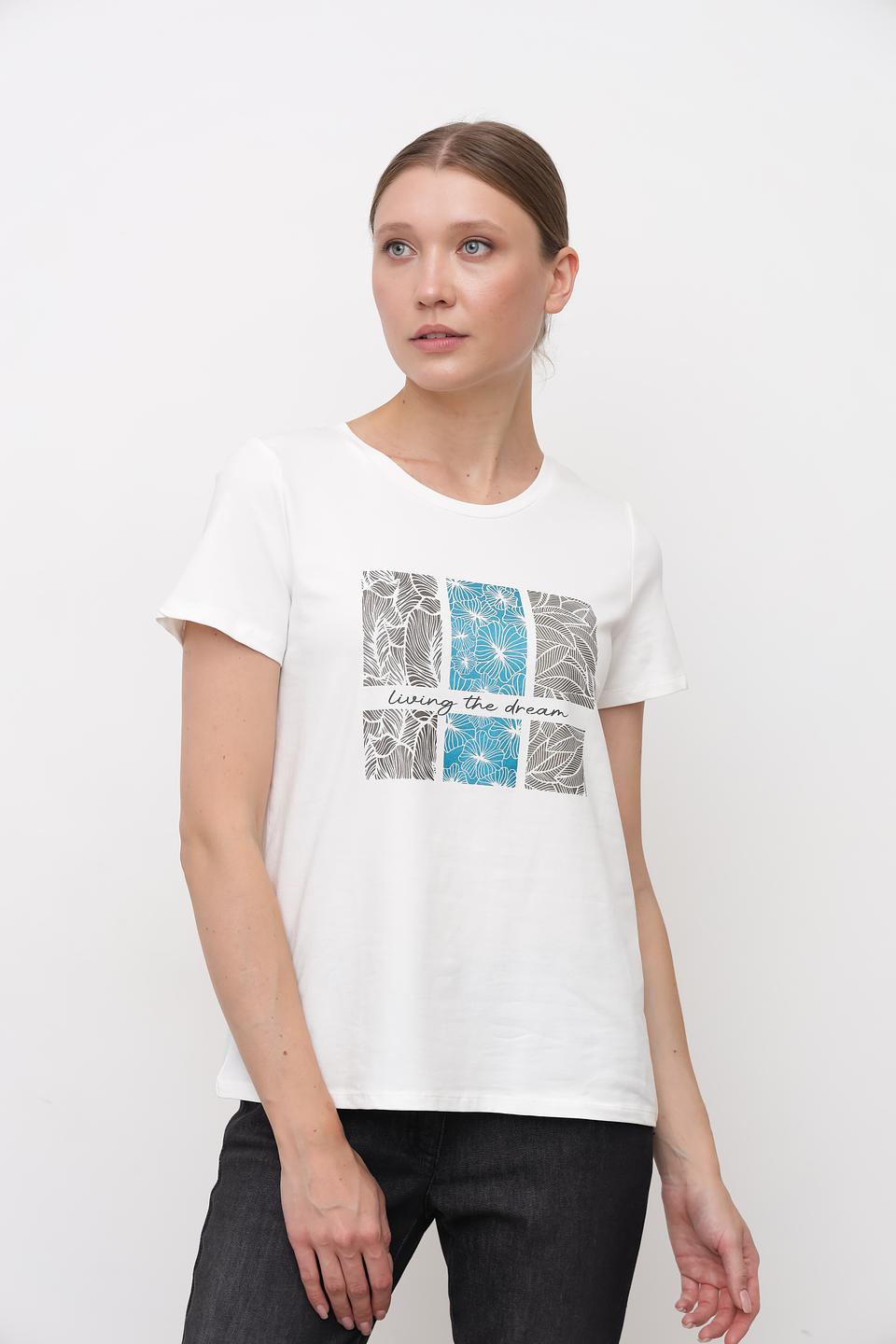 Футболка More and More с принтом белая