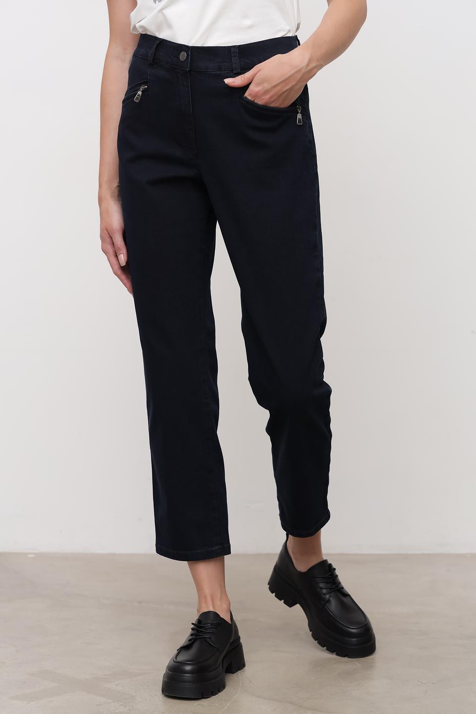 Джинсы Zerres тёмно-синие с карманами на молнии