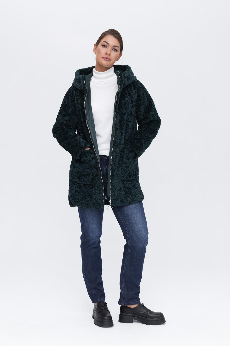 Пальто Electra style тёплое зелёное