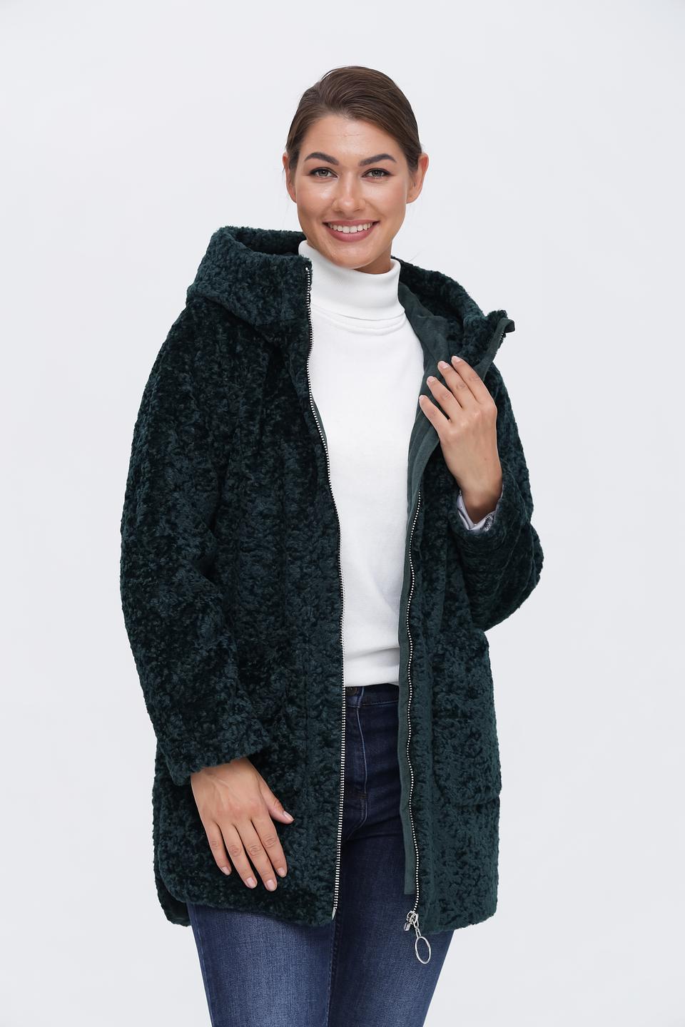 Пальто Electra style тёплое зелёное