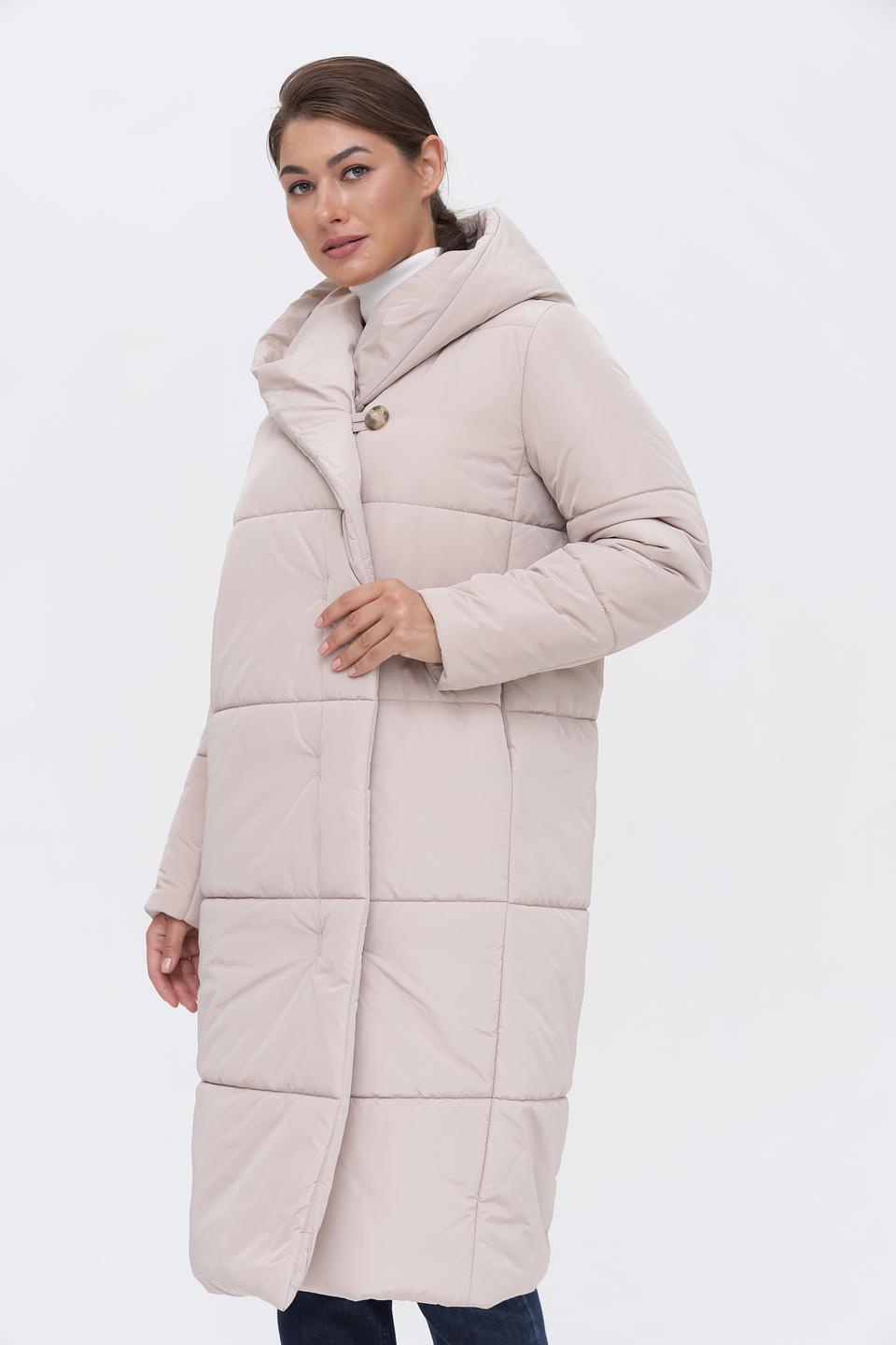 Пальто Electra style стеганое бежевое