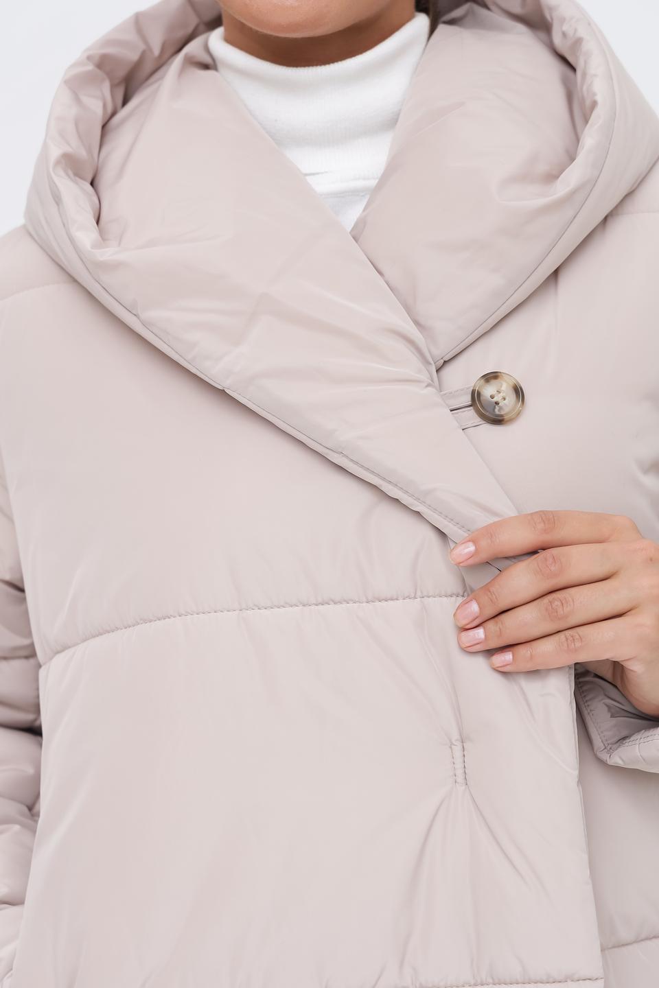 Пальто Electra style стеганое бежевое