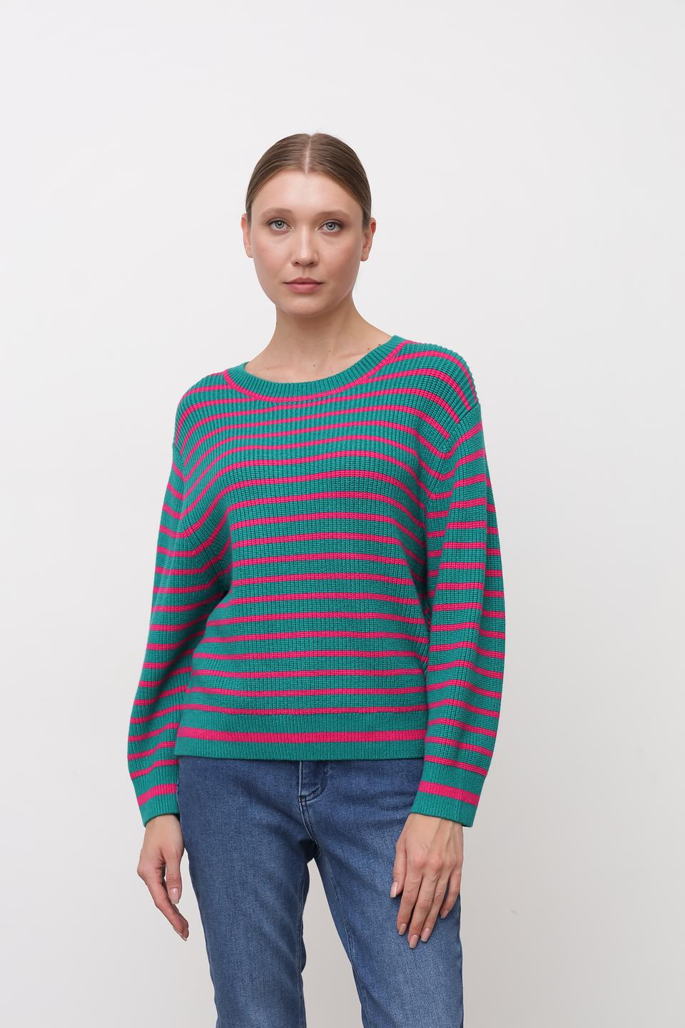 Пуловер Oui в полоску