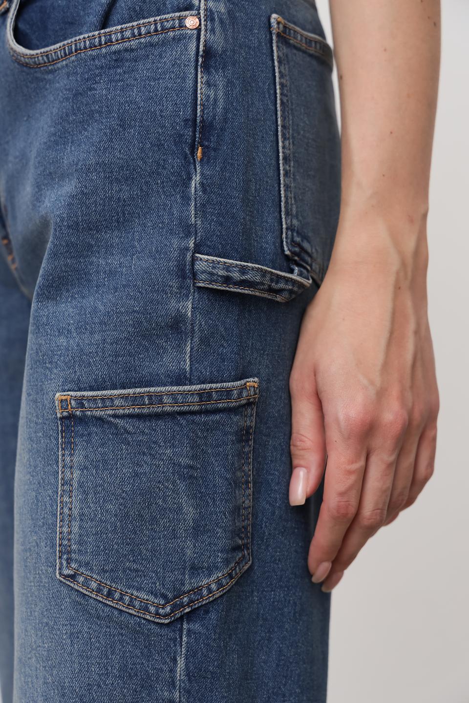 Джинсы карго Oui синие