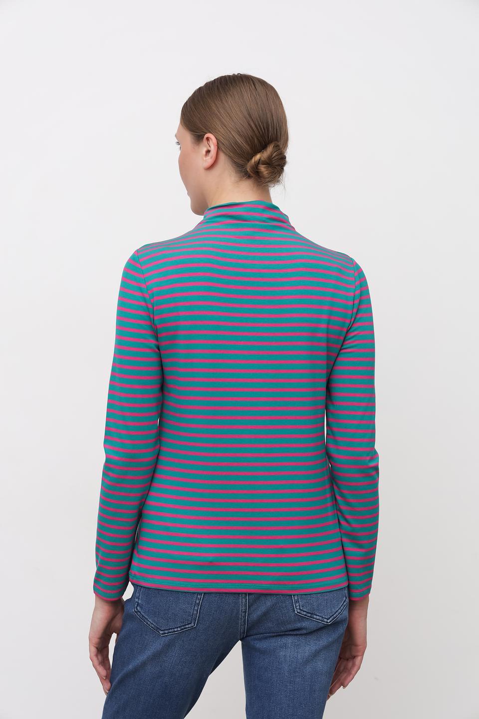 Водолазка Oui в полоску малиновая