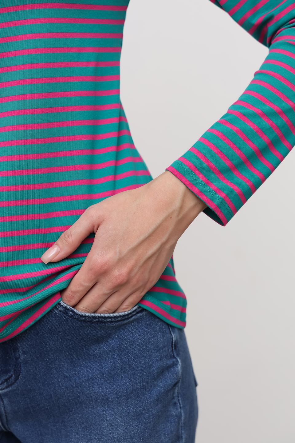 Водолазка Oui в полоску малиновая