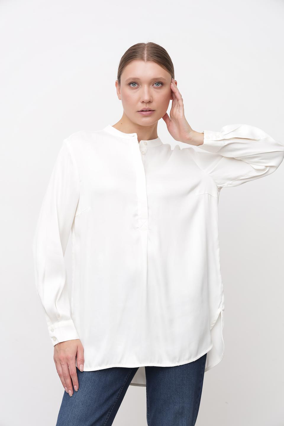 Рубашка Oui женская белая с рукавами-фонариками