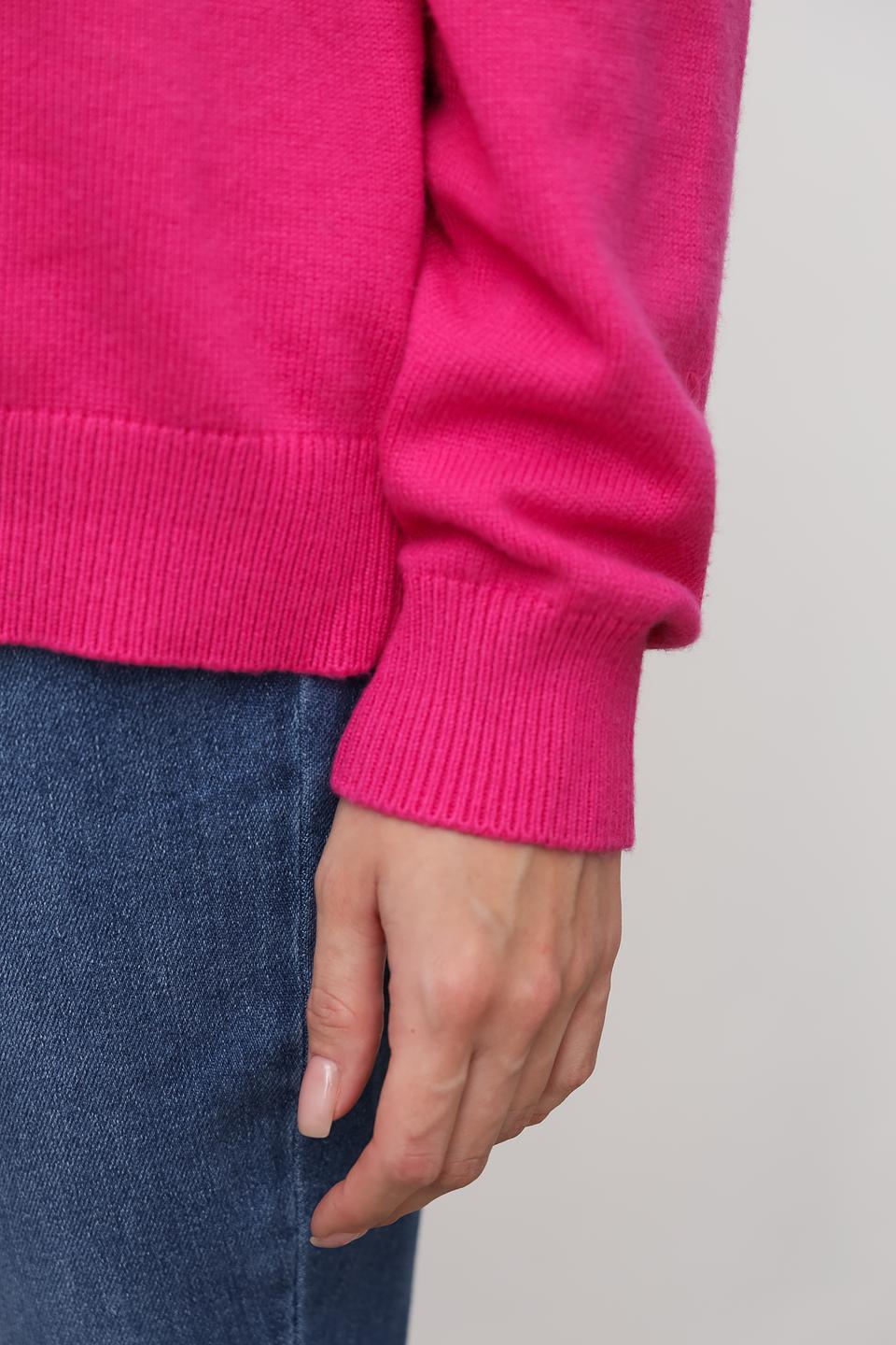 Пуловер Oui с узором малиновый