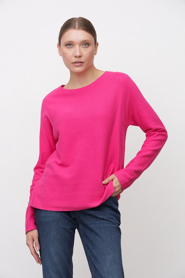 Пуловер Oui фуксия с карманом