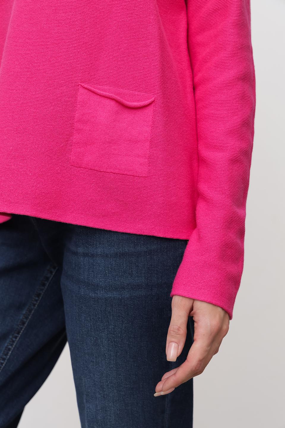Пуловер Oui фуксия с карманом