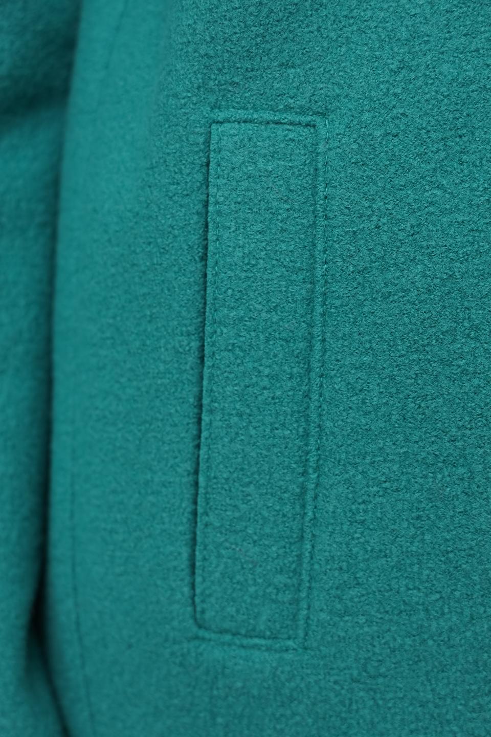 Пальто Oui зелёное приталенное