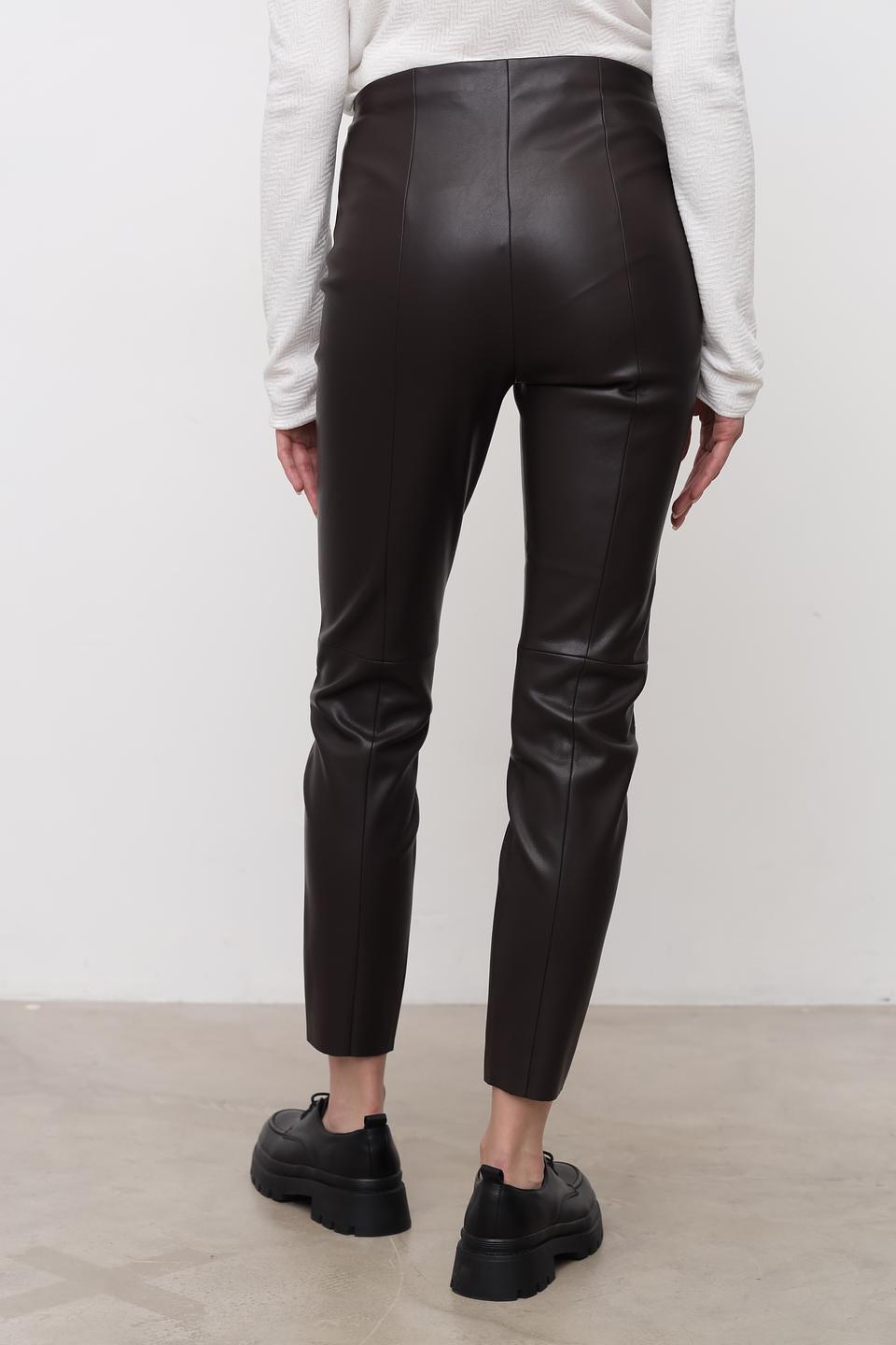 Брюки кожа Oui чёрные