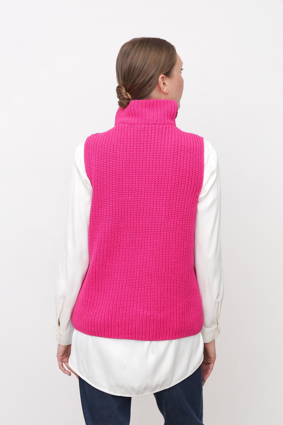 Жилет Oui вязаный фуксия