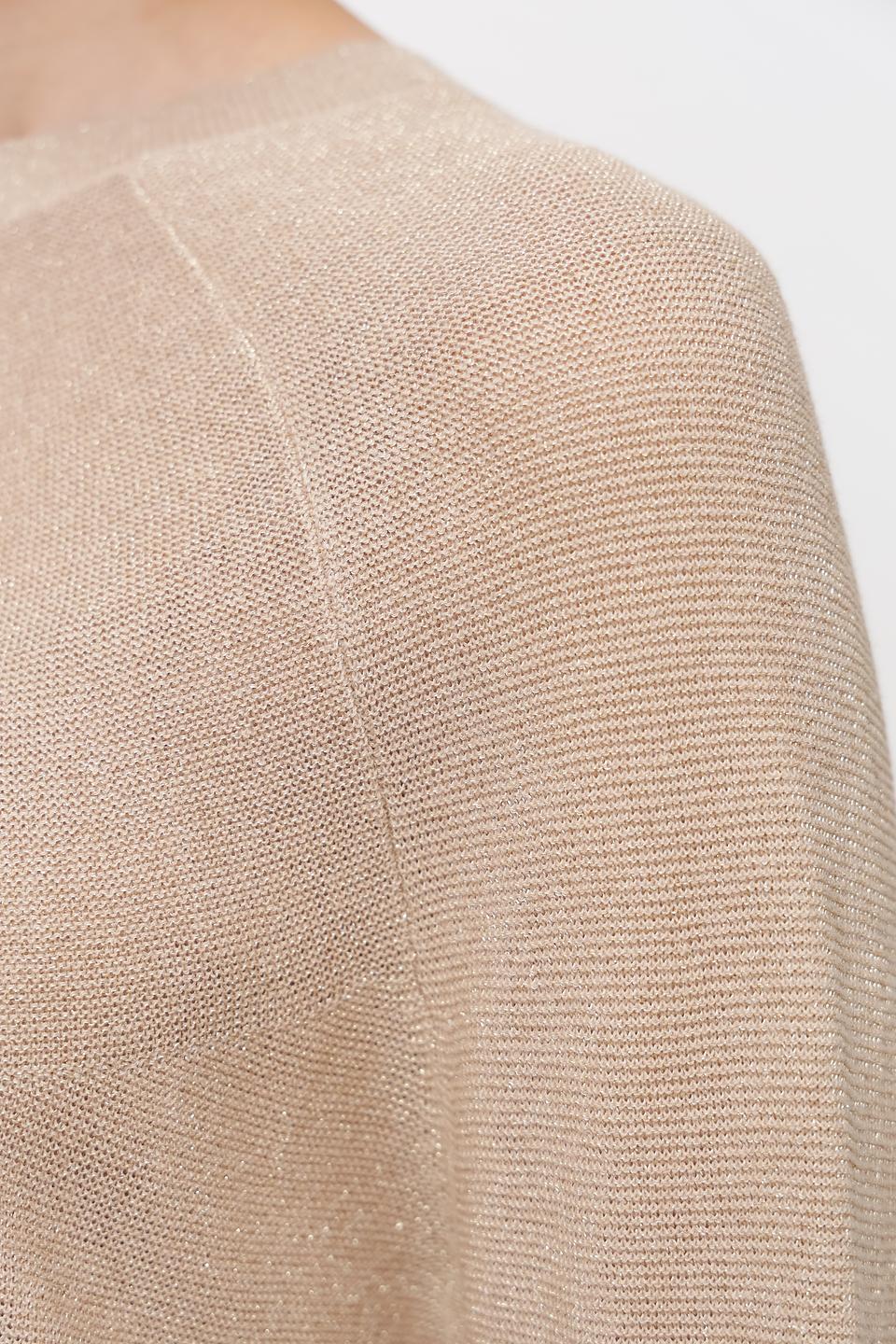 Пуловер Bianca с люрексом бежевый