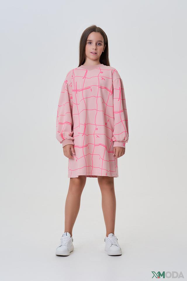 Платье Choupette в клетку розовое