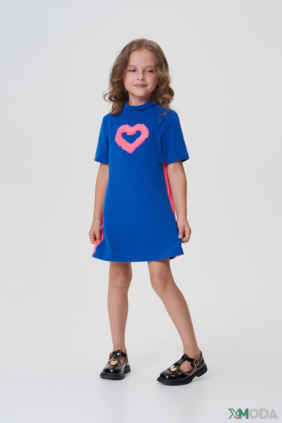 Платье Choupette с сердцем синее